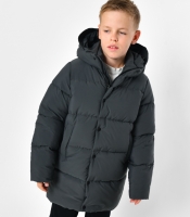 Классический зимний пуховик для мальчика цвета графит 56304 Классический зимний пуховик для мальчика цвета графит 56304