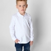 Детская белая рубашка-поло с длинным рукавом 53227  xp-2196