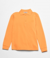 Детская желтая рубашка-поло с длинным рукавом 53228