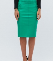 Юбка женская из экокожи миди с разрезом Carica UB-3031-12 58064