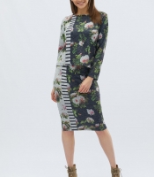 Синий костюм в цветочек 32487