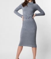 Длинное ангоровое платье с поясом 36353