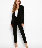 Черный деловой костюм-двойка 41039