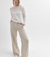 Широкие бежевые брюки свободного кроя 55957