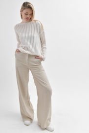Широкие бежевые брюки свободного кроя 55957 Широкие бежевые брюки свободного кроя 55957