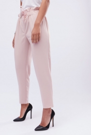 Пудровые брюки на резинке с завязкой 32574 Пудровые брюки на резинке с завязкой 32574