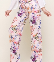 Персиковые брюки в цветочек 32952
