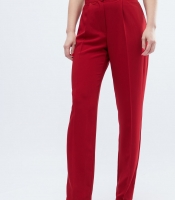 Классические бордовые свободные брюки 32597
