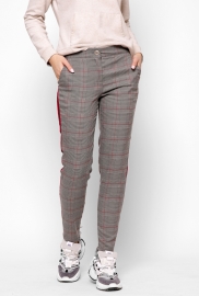 Бежевые брюки в клетку с лампасами 32817 Бежевые брюки в клетку с лампасами 32817