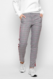 Серые брюки в клетку с лампасами 32821 Серые брюки в клетку с лампасами 32821