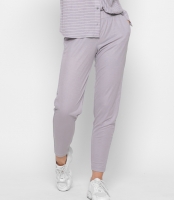 Однотонные серые брюки на резинке 35507