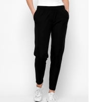 Однотонные черные брюки на резинке 35485