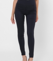 Облегающие синие брюки на высокой посадке 35980