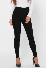Облегающие черные брюки на высокой посадке 35981 Облегающие черные брюки на высокой посадке 35981