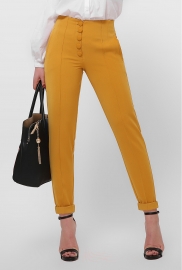 Женские брюки горчица на высокой посадке 36598 Женские брюки горчица на высокой посадке 36598