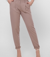 Женские бежевые брюки с рюшей на талии 36604