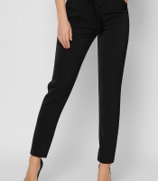 Черные костюмные брюки с поясом 36607