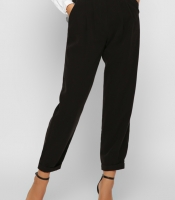 Женские черные брюки с бархатным эффектом 37409