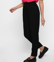 Льняные женские черные брюки 37412