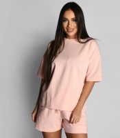 Летний персиковый костюм в стиле оверсайз 55557