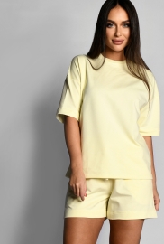 Летний желтый костюм в стиле оверсайз 55555 Летний желтый костюм в стиле оверсайз 55555