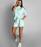 Летний мятный костюм в стиле оверсайз 55556