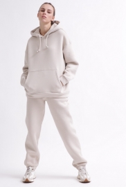 Уютный бежевый спортивный костюм в стиле оверсайз 55863 Уютный бежевый спортивный костюм в стиле оверсайз 55863