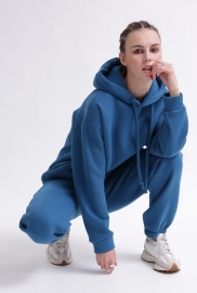 Уютный синий спортивный костюм в стиле оверсайз 55865 Уютный синий спортивный костюм в стиле оверсайз 55865