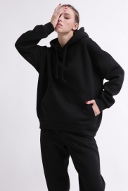 Уютный черный спортивный костюм в стиле оверсайз 55862 Уютный черный спортивный костюм в стиле оверсайз 55862