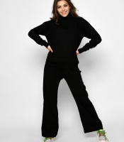 Женский вязаный черный костюм 52204