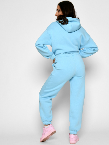 Теплый голубой спортивный костюм 52352