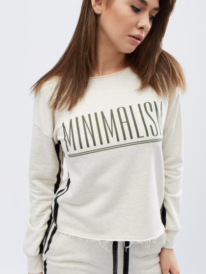 Спортивный бежевый костюм двойка Minimalism 32023