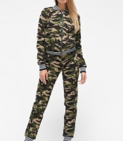 Спортивный костюм в стиле милитари с бомбером и брюками 29866