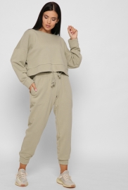 Повседневный костюм оверсайз цвет оливковый 37886 Повседневный костюм оверсайз цвет оливковый 37886