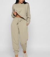 Повседневный костюм оверсайз цвет оливковый 37886