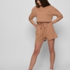 Летний костюм с кроп-топом и шортами цвет песок 48798 xp-2489 Летний костюм с кроп-топом и шортами цвет песок 48798 xp-2489