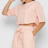 Летний костюм с кроп-топом и шортами цвет пудра 48799 xp-2490 Летний костюм с кроп-топом и шортами цвет пудра 48799 xp-2490