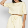 Летний костюм с кроп-топом и шортами цвет желтый 48801  xp-2492