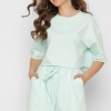 Летний костюм с кроп-топом и шортами цвет мята 48802  xp-2493