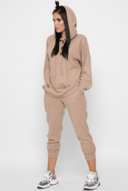 Женский теплый бежевый костюм с ангорой 38069 Женский теплый бежевый костюм с ангорой 38069