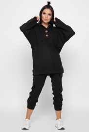 Женский черный теплый костюм из ангоры 38068 Женский черный теплый костюм из ангоры 38068