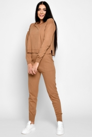 Вязаный костюм-двойка цвета песок 51235 Вязаный костюм-двойка цвета песок 51235