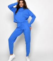 Синий вязаный спортивный костюм 52197