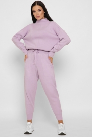 Лиловый вязаный спортивный костюм 55133 Лиловый вязаный спортивный костюм 55133