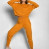 Вязаный спортивный костюм цвета горчицы 55135  xp-2513