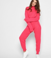 Малиновый вязаный спортивный костюм 52081