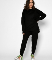 Демисезонный черный спортивный костюм 52203