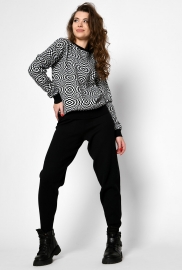 Женский черный костюм с добавлением шерсти 53187 Женский черный костюм с добавлением шерсти 53187