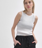 Женская белая вязаная майка 55978