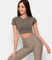 Топ хаки с короткими рукавами 43346